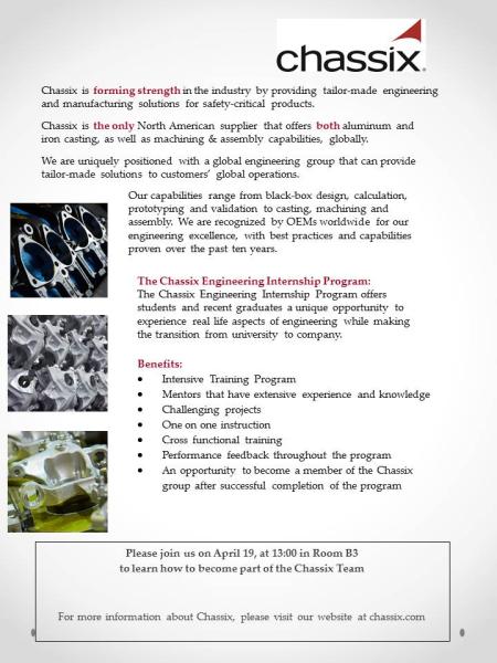 The Chassix Engineering Internship Program (Chassix) - VŠB-TUO