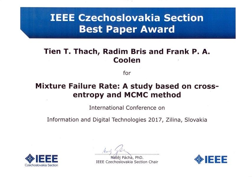 Best Paper Award - ocenění na mezinárodní konferenci věnované digitálním technologiím 