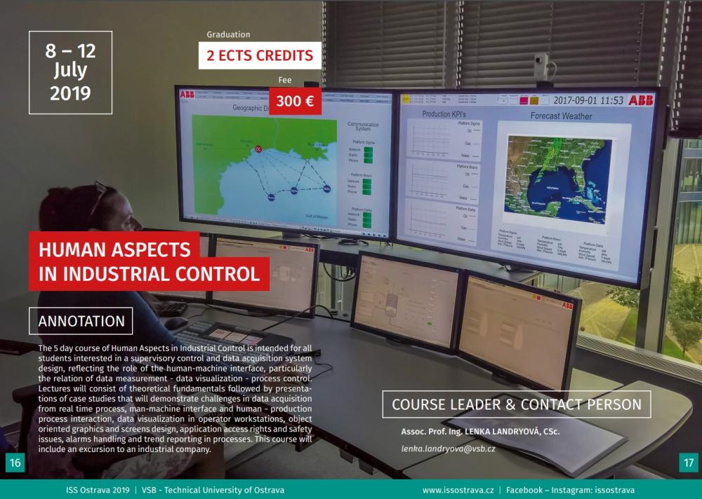 Mezinárodní letní škola - Human Aspects in Industrial Control