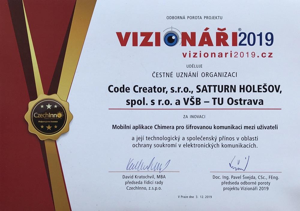 Katedra informatiky a katedra telekomunikací FEI VŠB-TUO získaly čestné ocenění Vizionáři 2019