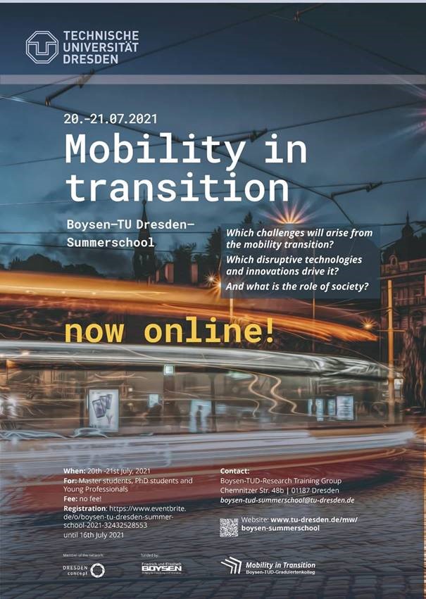 1st Mobility in Transition Summer School, July 20-21, 2021