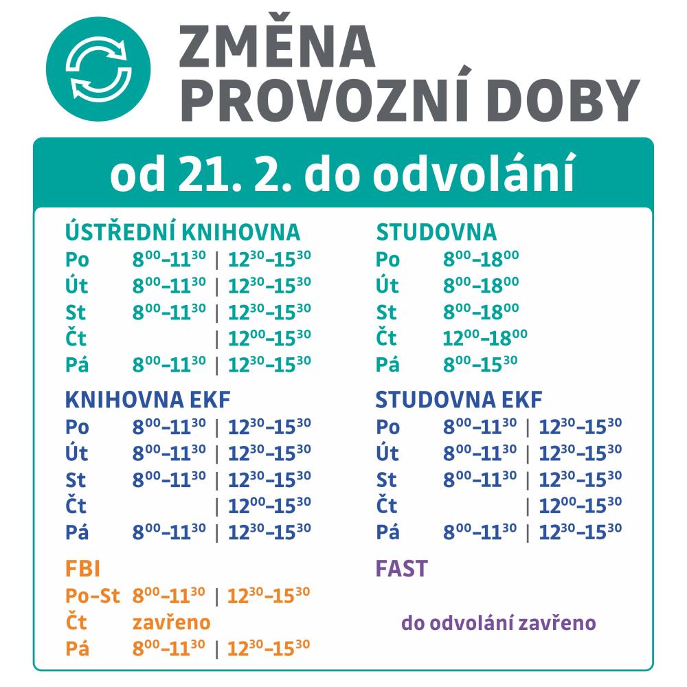 Rozšíření provozní doby Ústřední knihovny od 21. 2. 2022
