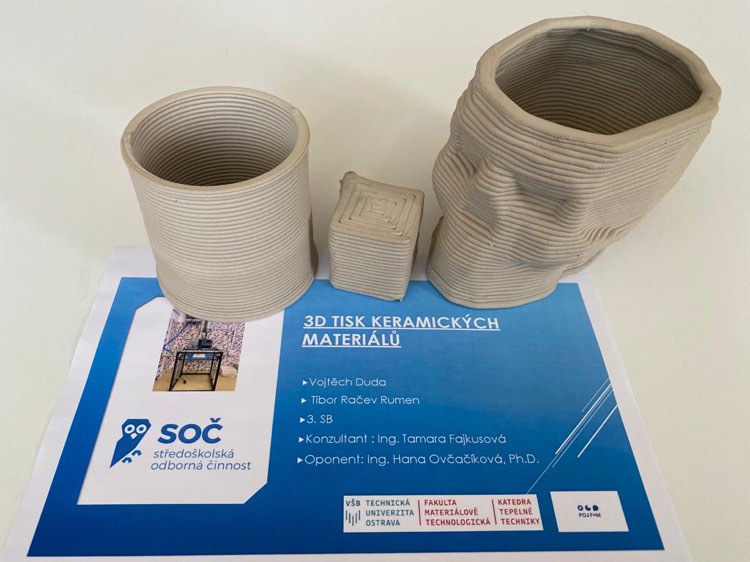 3D tisk silikátových materiálů - SOČ