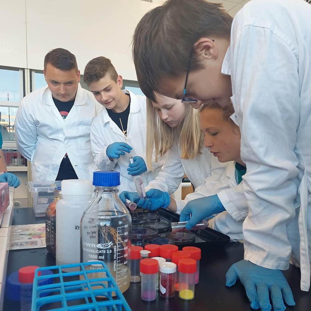Little Campers turned into researchers in the research centre's laboratories