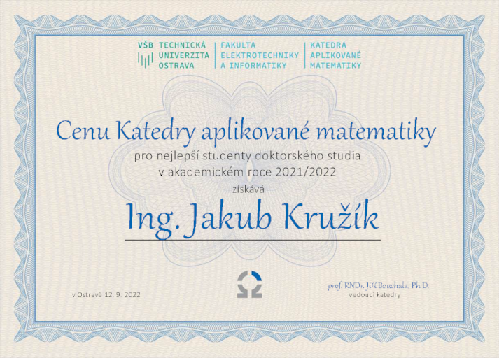 Cena Katedry aplikované matematiky