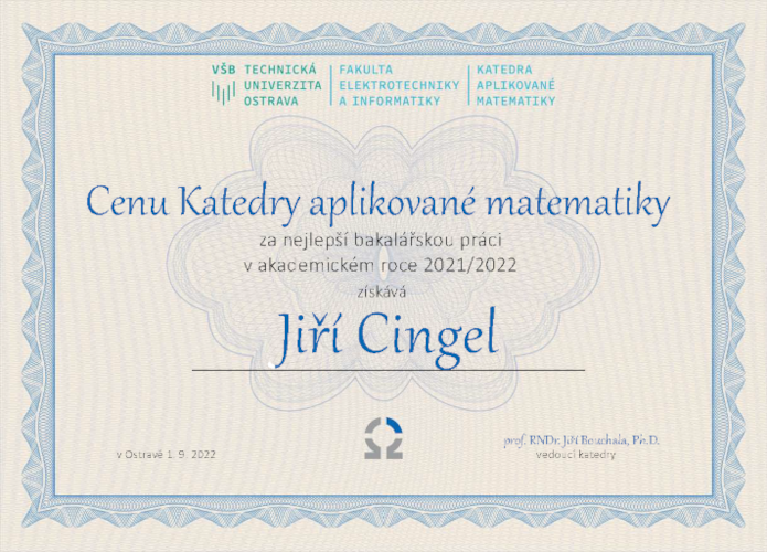 Cena Katedry aplikované matematiky