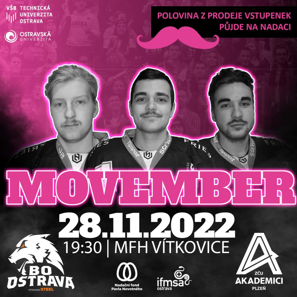 MOVEMBER utkání BO Ostrava proti Akademikům z Plzně