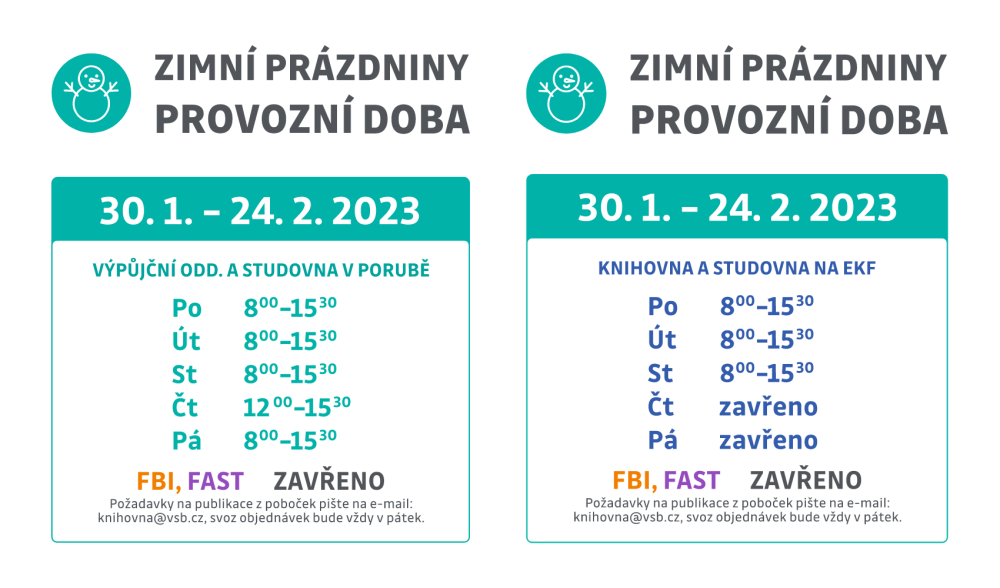 Provozní doba Ústřední knihovny během Zimních prázdnin