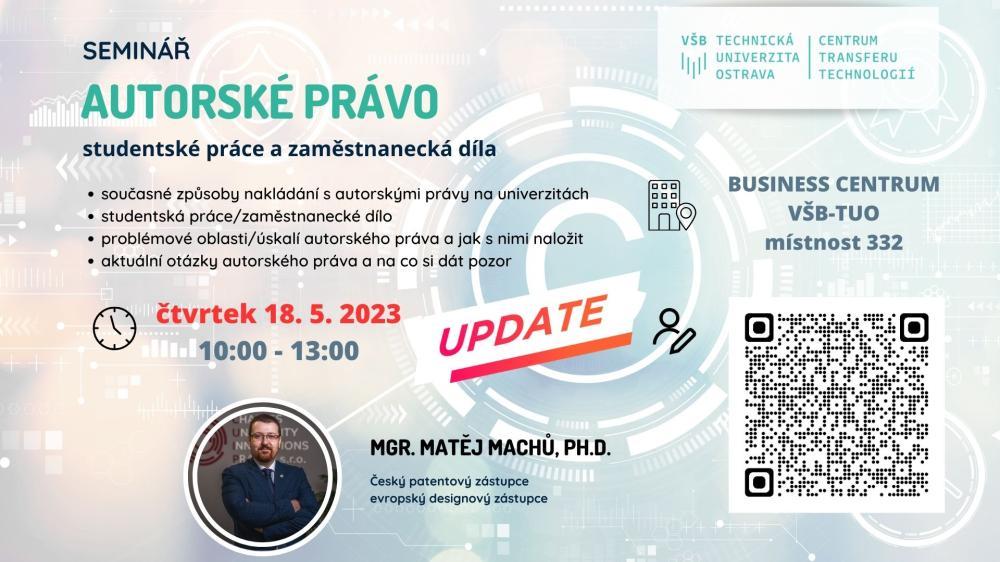Autorské právo - studentské práce a zaměstnanecká díla - změna termínu akce!!!
