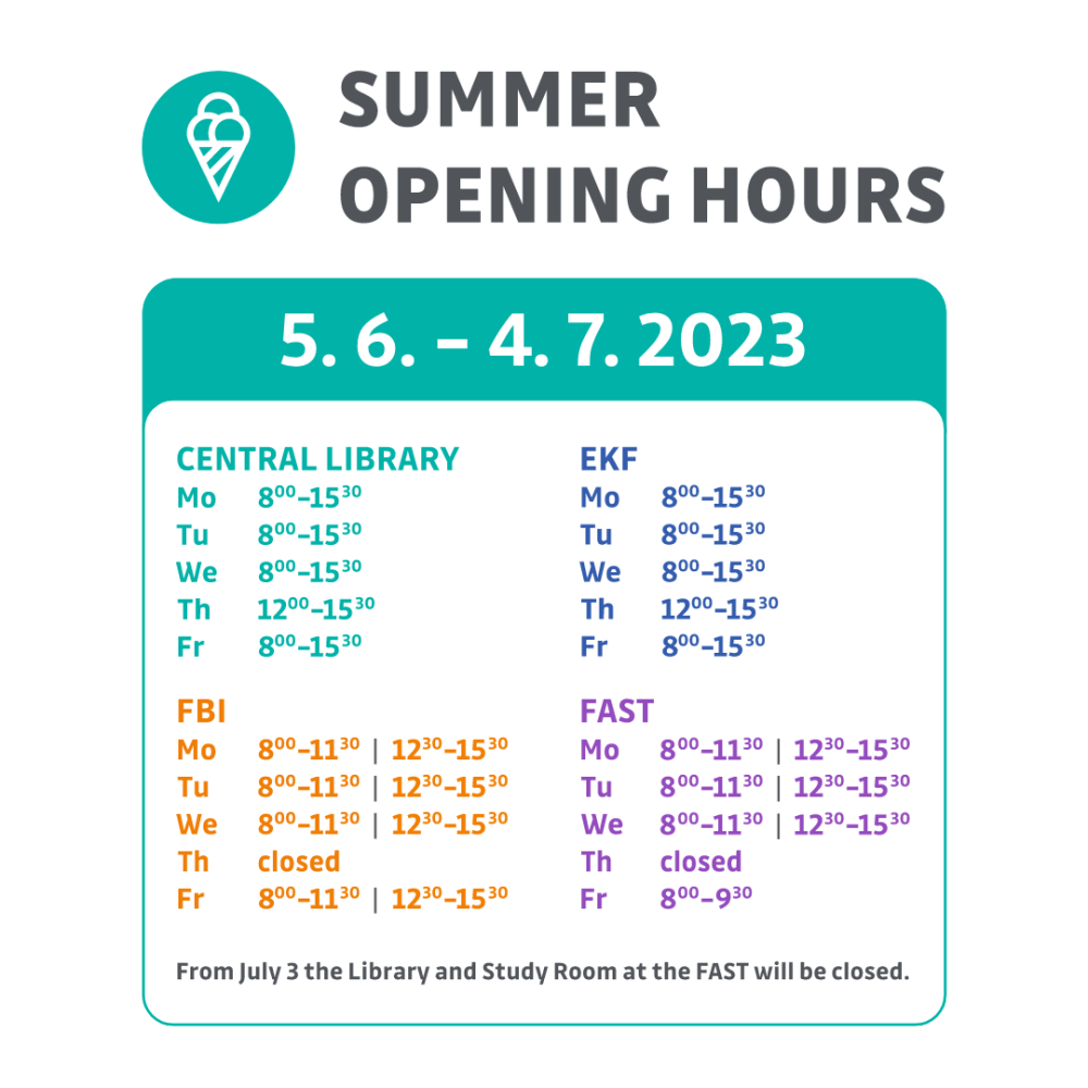 Summer Opening Hours (June 5 - July 4, 2023)