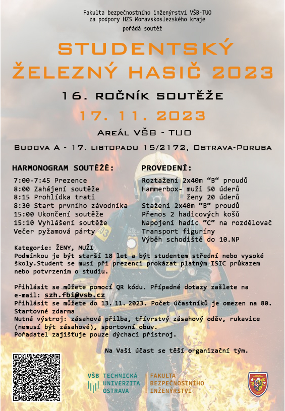 Listopad přinese už 16. ročník soutěže Studentský železný hasič