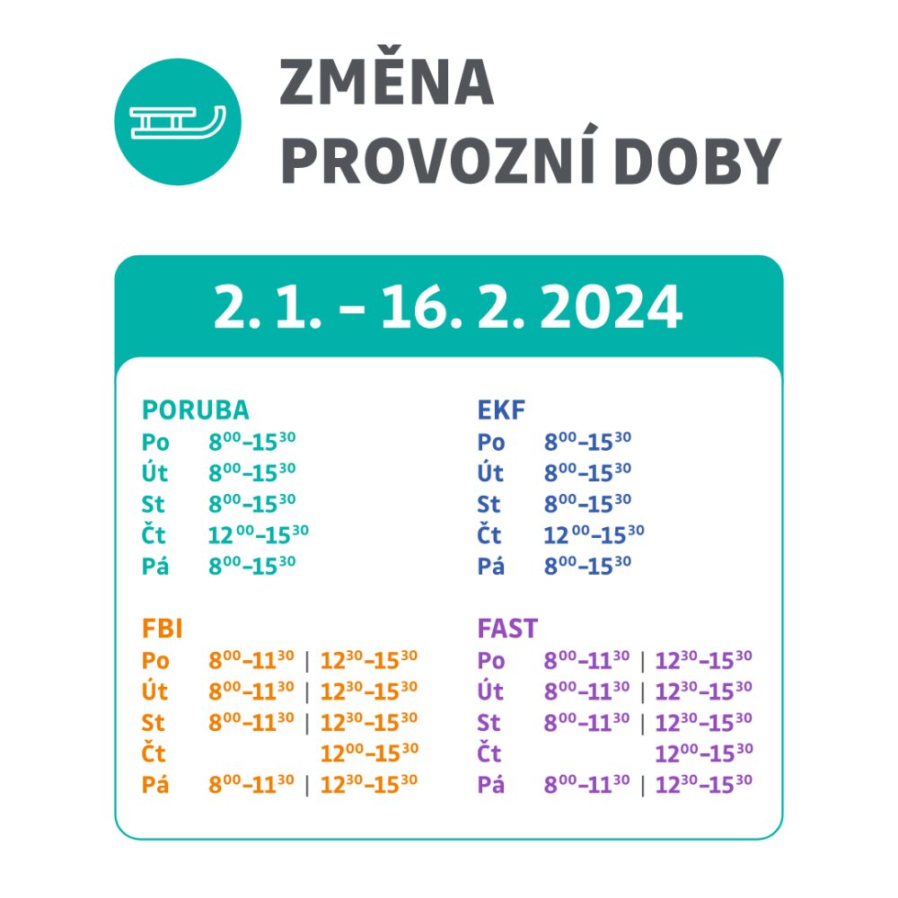 Změna provozní doby Ústřední knihovny od 2. 1.