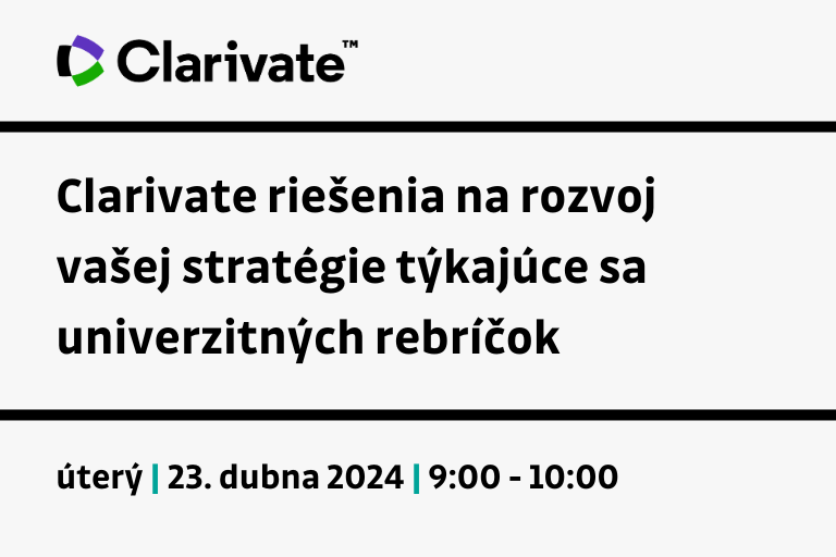 Clarivate riešenia na rozvoj vašej stratégie týkajúce sa univerzitných rebríčok