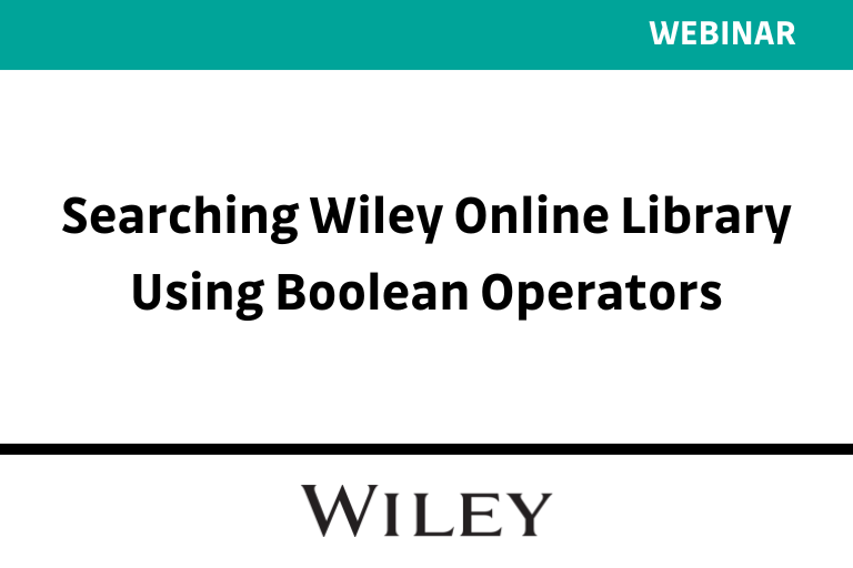 Searching Wiley Online Library Using Boolean Operators