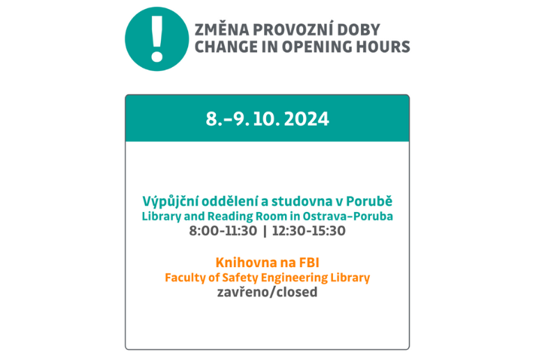 Mimořádná provozní doba knihovny v Porubě a na FBI 