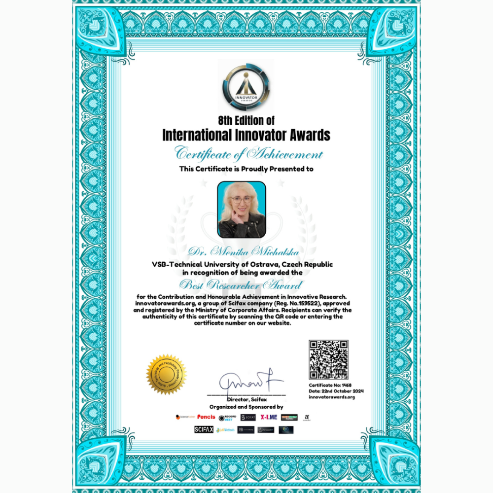 Best Researcher Award for Moniku Michalskou