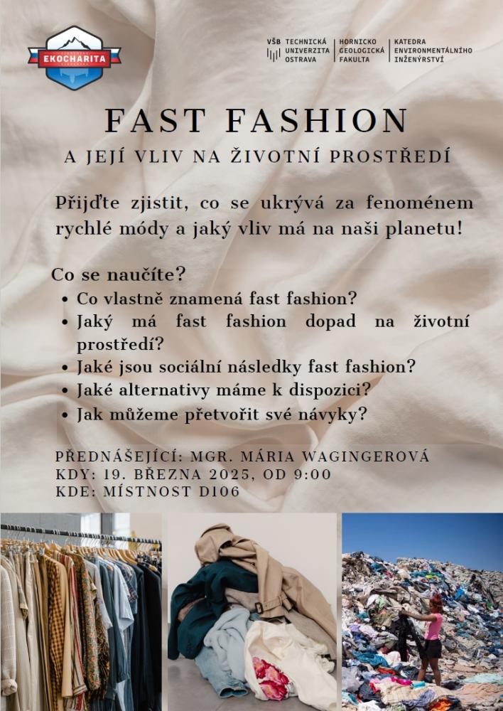 Přednáška Fast Fashion a její vliv na životní prostředí