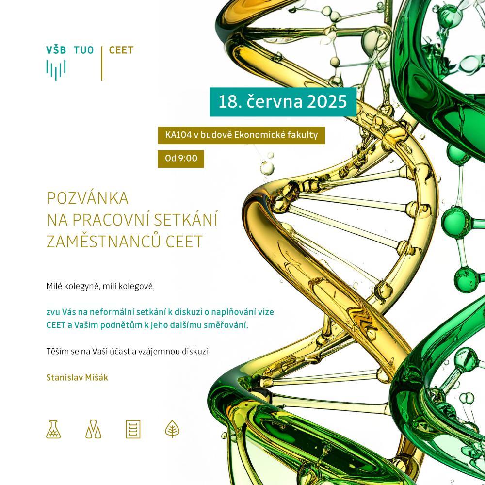 Pozvánka na pracovní setkání zaměstnanců CEET 