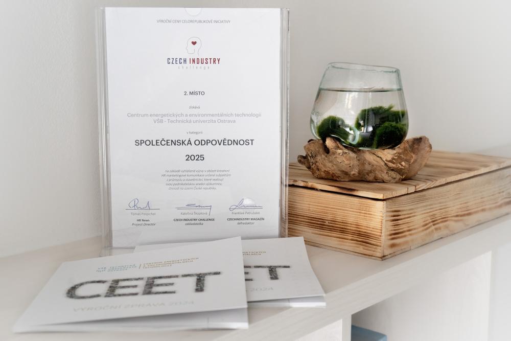 CEET oceněno za udržitelnost v soutěži Czech Industry Challenge 2025