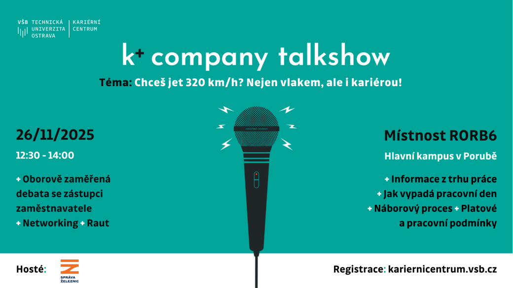 k+ company talkshow se Správou železnic – Vysokorychlostní tratě (VRT)