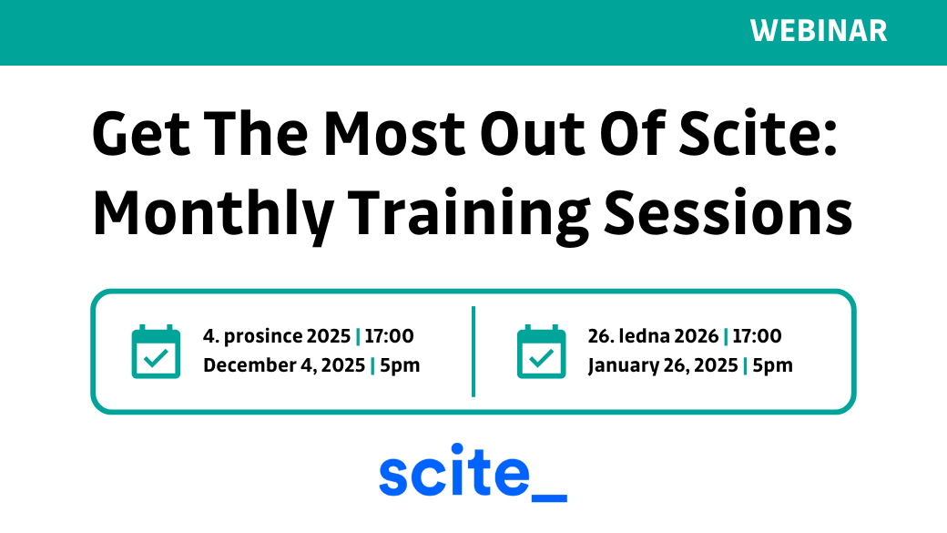 Get The Most Out Of Scite: Monthly Training Sessions