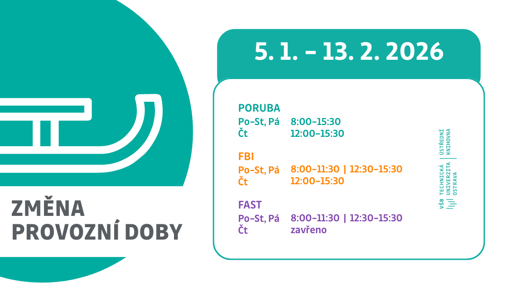 Změna provozní doby Ústřední knihovny od 5. 1. do 13. 2. 2026