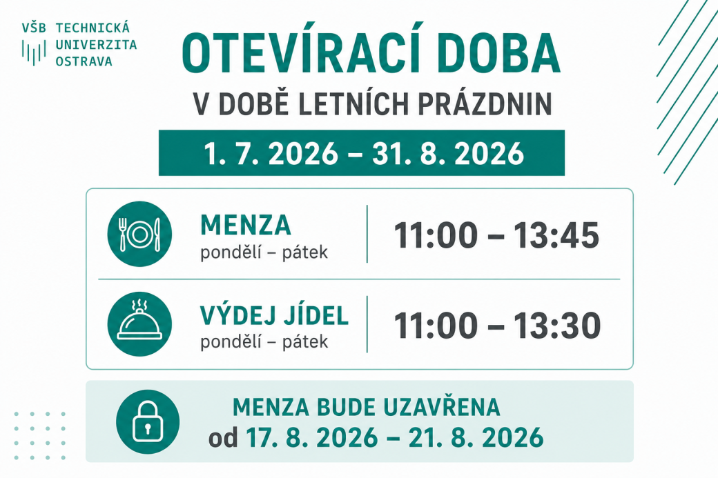 Letní otevírací doba v Menze
