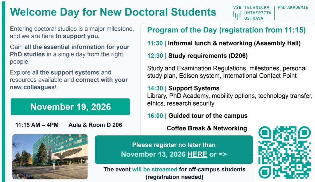 Welcome Day for New Doctoral Students